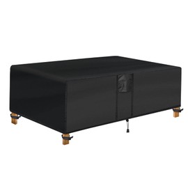 SUPERHOLD Outdoor Coffee Table Cover - Waterproof Rectangular Patio Coffee Table Cover (36L x 22W x 18H inches, Black) Outdoor Small Side Table Cover Patio Furniture Covers for Outdoor Furniture