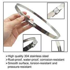 EesTeck 4Pcs 6" Adjustable 304 Stainless Steel Duct Clamps Hose Clamp Pipe Clamp Air Ducting Clamp worm drive hose clamps（141mm-165mm）