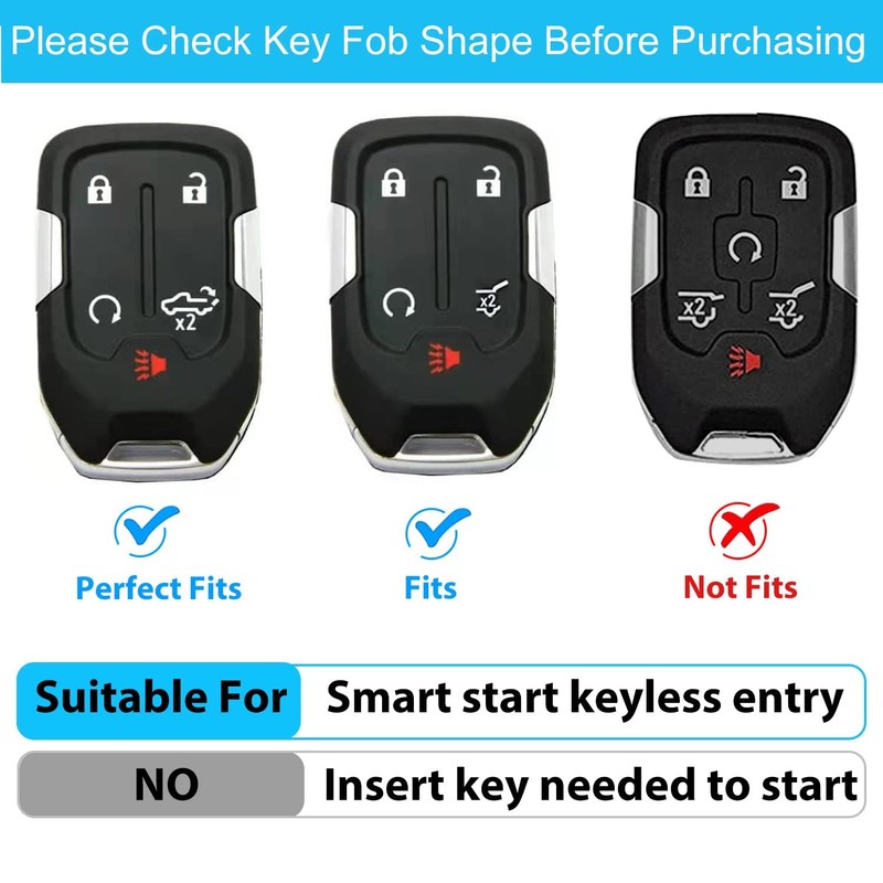 OLLEN 5-Button TPU Key Fob Cover, Fit for GMC Acadia