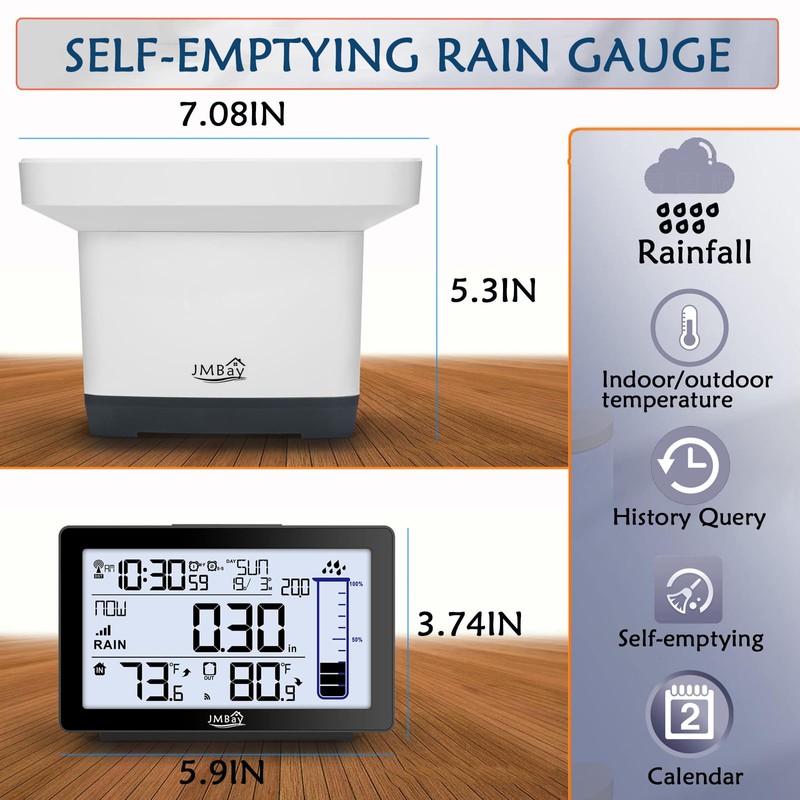 Wireless Rain Gauge Outdoor, Digital Rain Gauge Outdoors Best Rated