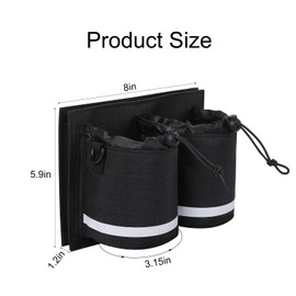 Luggage Travel Cup Holder for 2 Drinks Coffee Mugs with Zipper Pocket and Drawstring to Take Cards Tickets Passport, Free Traverler's Hands with This Attachment Drinks Carrier