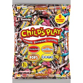 Tootsie Roll Child's Play Candy Favorites - Made in USA - 5 Pounds of Individually Wrapped Party Candy - Funtastic Variety Mix Bag - Peanut Free, Gluten Free (5 Pounds)