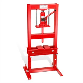 DNA MOTORING Hydraulic 6 Ton Heavy Duty H-Frame Garage Floor Adjustable Shop Press with Plates for Bending, Straightening, Installing Bearings & U-Joints, 13200 lbs, TOOLS-00683