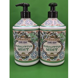 Primavera Eucalyptus Mint Hand Soap, 21.5 Fl Oz, Decorative Pump Bottle, Set of 2 (43 Fl Oz Total)