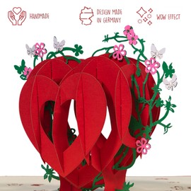 LINPOPUP Pop-Up Card Love - Valentine's Day, 3D Heart Card, Birthday Card for Women & Men, Congratulations Card with Heart - Love Card Wedding Anniversary, Anniversary & Mother's Day, Heart Card, N6