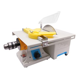 DYNAMI Mini Table Saw, 750W Desktop Electric Saw Cutter 1000-10000 RPM Step-Less Speed Regulation,with 6-inch Jade Saw Blade and Wood Saw Blade,for Nephrite, Wood, Amber, Beeswax, Linden
