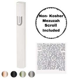 A&S Mezuzot Mezuza Aluminum Waterproof Case Peel & Stick Easy Installation Home Blessing (White, 6inch)