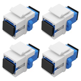 XMSJSIY SC Glasfaser Koppler Keystone Jack Insert Panel Module Buchse zu Buchse Simplex Singlemode SC Fibre Connector Socket Adapter für Wandplatten Patch Panels Oberflächenmontage Box - 4PCS