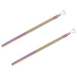 FRCOLOR 2pcs Stainless Steel Cuticle Remover Tool Professional Nail Pusher for Manicure and Nail Art and Lightweight for Home Salon Use