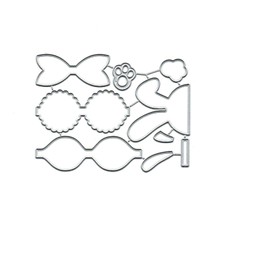 Rabbit Ear Bow Bowtie Metal Die Cuts for Card Making,Flower Kids Hair Bow Clip Card Cutting Dies Cut Stencils DIY Scrapbooking Album Decorative Embossing Paper Card Embossing Craft