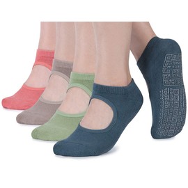 Non Slip Grip Yoga Socks for Women with Cushion for Pilates, Barre, Home