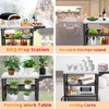 Outdoor Kitchen Island, Grill Cart with Drawer, Pizza Oven Stand,