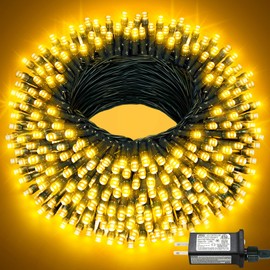 66FT 200 LED Christmas Lights, Warm White Christmas Tree Lights with 8 Modes Waterproof, Plug in String Lights Green Wire for Outdoor Indoor House Garden Wedding Holiday Decorations