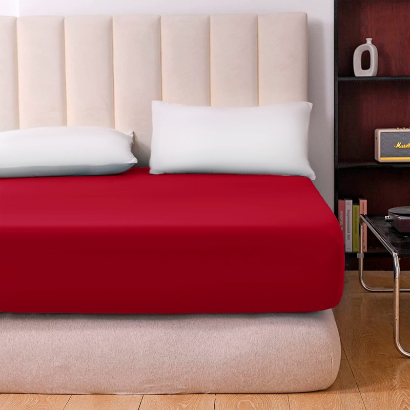Hafaa Fitted Sheet Extra Deep Pocket Bed Sheet 16 inch