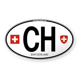 CafePress Switzerland Euro Oval Oval Sticker Car Bumper Sticker