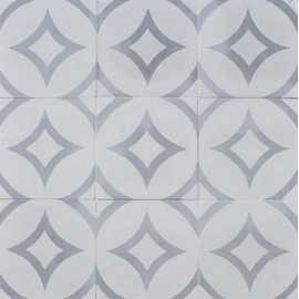 Luna Gray Encaustic 8x8 Honed Finish Cement Tile Floor