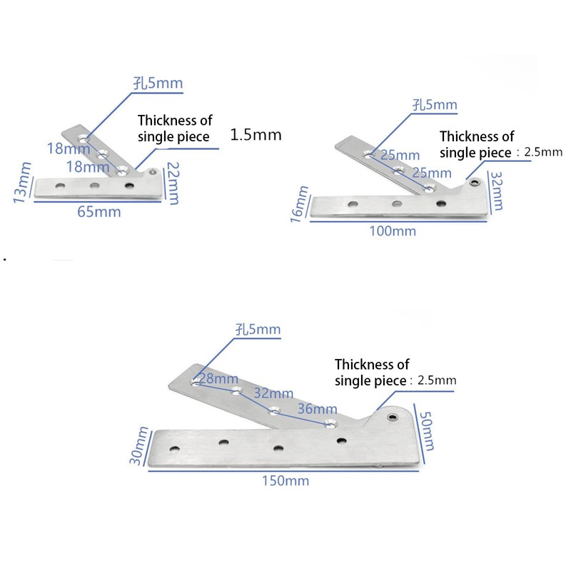 Leliafleury 2Pcs 360 Degree Rotatable Pivot Hinge 65 x 22mm