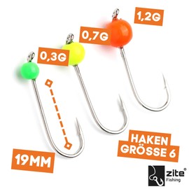 Zite Fishing Micro Tungsten Jig Heads Neon with Trout Hooks - Ultra Light Tungsten Beads 0.3-1.2g Assembled Set of 27