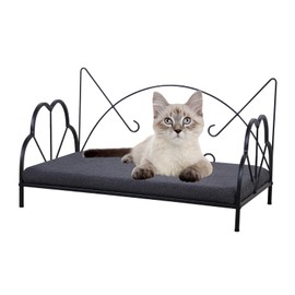 AFBKSS&BB Metal Cat Beds, Dog Sofas, Medium & Small Pet Beds, Strong Iron Frame Pet Sofas with Washable Cover (Gray)
