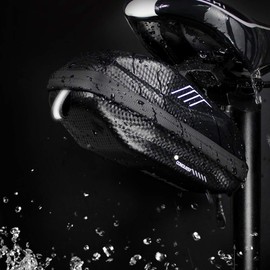 MOZOWO Bike Saddle Bag, Waterproof Bike Under Seat Pack Rear Bag Pannier Storage Bag Mountain Road MTB Bicycle EVA PU Saddle Bag, Bicycle Repair Tools Pocket Pack Cycling Pouch with Reflective Stripe