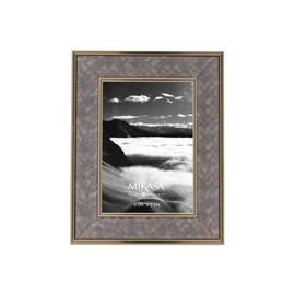 Mikasa Chevron Mirror Photo Frame, Displays One 5 x 10 Inch Photo, Easel Back for Tabletop Display, 7.4x9.4 Inch