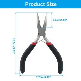 Auvotuis 12.5cm/4.92" Chain Nose Pliers For Jewelry Making, Flat Nose & Craft Pliers, Jewelry Making Tool