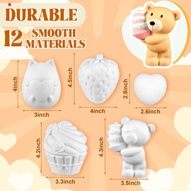 Poen 12 Pcs Make Your Own Funny Stress Relief Balls Squeeze Painting Crafts DIY Coloring Craft Kit for Stress Relief, Soft Slow Rising Toys for Adults Valentine's Day Supplies and Decorations