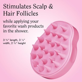 Rizos Curls Cepillo de masaje de cuero cabelludo rosa, estimula el cuero cabelludo, mejora la circulación, promueve el crecimiento saludable del cabello y la salud del cuero cabelludo, para todos los tipos de cabello