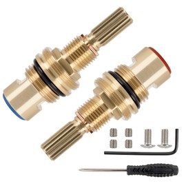 Brass 1-001 & Brass 1-002 Ceramic Valve Set compatible with Cold Widespread Cartridge and Hot Widespread Cartridge, Brass Construction Include Brass 1-001 and 1-002 Cartridge
