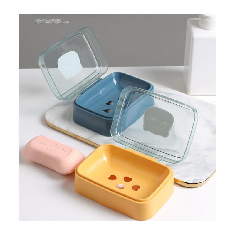 Transparent Plastic Soap Case Holder Portable Clear Soap Container Box