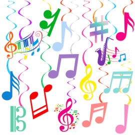 Music Note Party Hanging Swirls Musical Birthday Party Decoration Colorful Music Note Themed Swirl Ceiling Music Party Hanging Streamer for Music Theme Party Baby Shower Supplies
