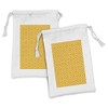 Ambesonne Orange and Yellow Fabric Pouch Set of 2, Geometrical