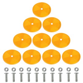 Yinaolan 10 x Rear Reflector Orange Round Cat's Eye Pendant with E-Mark for Trailers, Trucks, Cars, Caravans & Tractors