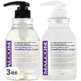 Malcolm Something Purple Lavender Shampoo 520ml + Treatment 520ml Set, 3 Sets / 말콤 썸씽 퍼플 라벤더 샴푸 520ml + 트리트먼트 520ml 세트, 3세트