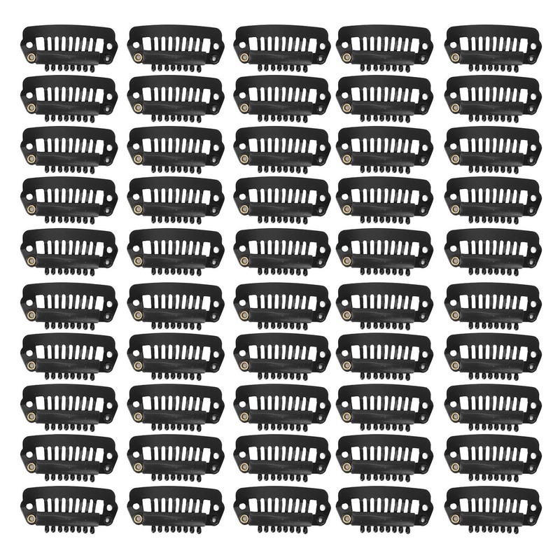 50pcs Hair Extension Clips Set Stainless Steel DIY 8 Teeth