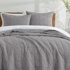 HORIMOTE HOME 100% Cotton Quilt Set King Size, Grey Pre-Washed