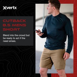 Vertx Cutback Mens Tactical Cargo Shorts 8.5 inches, Quick Dry, Outdoor Casual Short with 8 Pockets for EDC, CCW, Athletic Fit, Ranger Green, 36 Waist