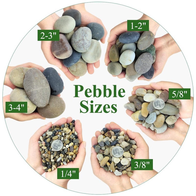 YISZM 40lbs Natural River Rocks, 3"-4" Premium Pebbles for Garden