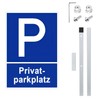 Private Parking Sign with Posts with 90 cm High Pole,