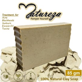 Natureza Organic Clay soap for Natural detoxifying rejuvenating Acne prone skin Oily skin 90g