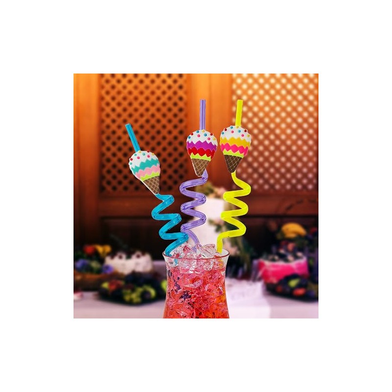 Fun Express Ice Cream Silly Straws – 12 Pieces