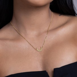 GAVU Women's Moon Pendant Necklace with 925 Silver Chain for Women, Mum, Girlfriend, 40 + 5 cm, Cubic Zirconia, No Gemstone