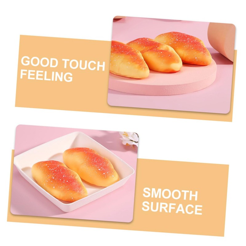 KOMBIUDA 2Pcs Slow Rising Bread Decompression Realistic Squishy Food Model