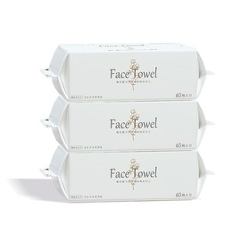 Facial Wash Towels, CICIBELLA Cleansing Towels, Disposable Towels, Face Towels, Facial Towels, Face Paper, Wet & Dry 100% Cotton, For Winter Drying (60 Sheets x 3 Pack)