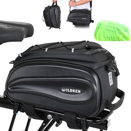 WILDKEN Bike Rack Bag for Ebike Bicycle, 12L Waterproof Reflective Rear Bike Rack Bags Bicycle Electric Bike Trunk Bag, Cycling Storage Saddle Bag with Shoulder Strap for Commuter Travel Outdoor