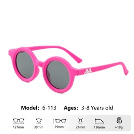 EYEBUDDY Kids Sunglasses for Boys Girls, Polarized Sun Glasses 100% UV 400 Protection Durable Shade (6-113, Peach red)