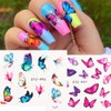 Dornail 30 hojas de mariposas pegatinas de uñas de flores