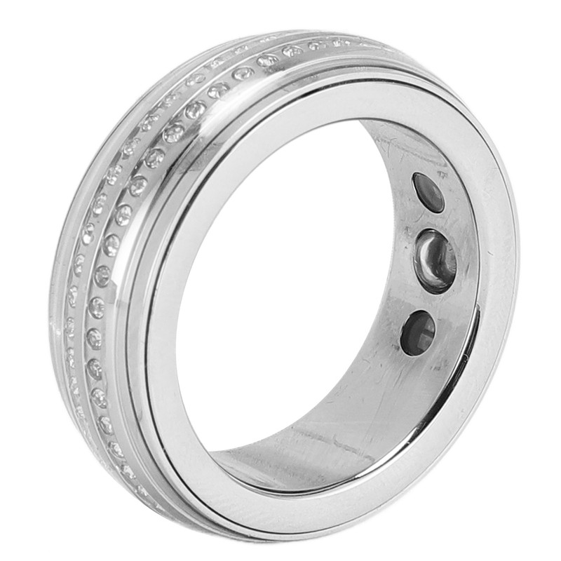 Smart Activity Tracker Ring With Charging Case Rhinestone Decorative IP67