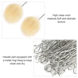 Fdit 100Pcs Wool Daubers Ball Brush Leather Dye Dauber Dyeing Applicator Metal Handle DIY HandMade Craft Tool