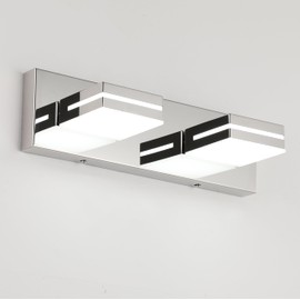 SineRise LED Modern Bathroom Vanity Light Fixtures (2-Light, 15.5-Inch), Chrome Modern Acrylic Bathroom Wall Lighting Fixtures Over Mirror (Cool White 6000K)